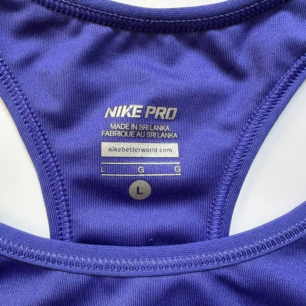 Nike Dri-FIT Sports Bra - Royal Blue and Lime - Image 2