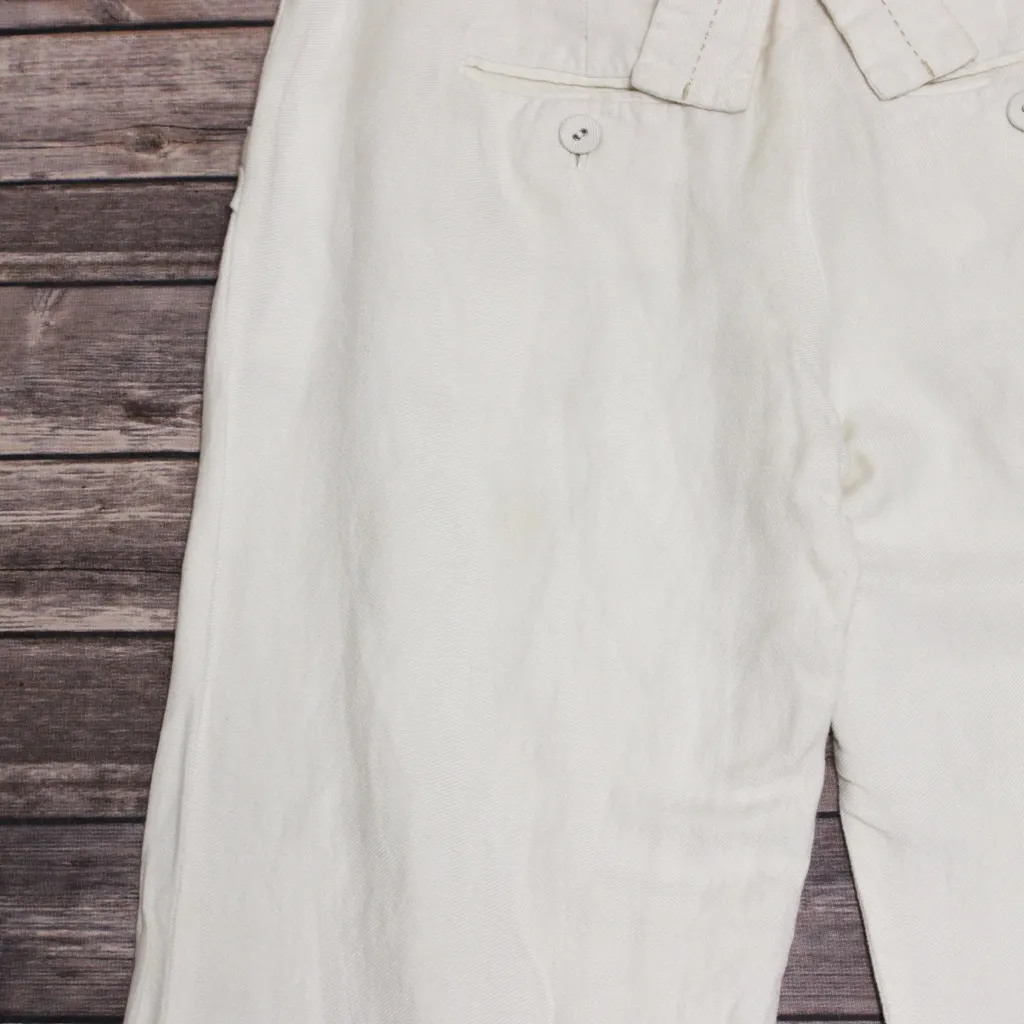 Esley Ivory Linen Blend Trousers Ruffle Bow Pants - Image 6