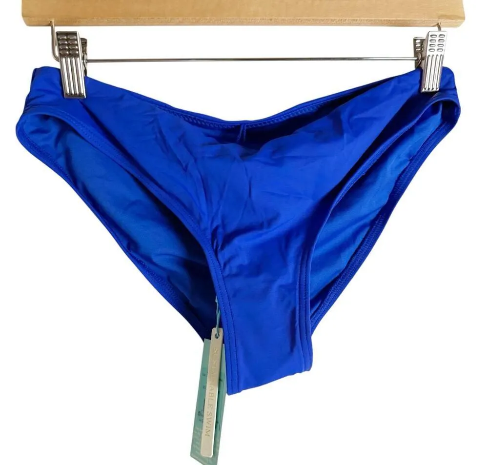 Sea Level Essentials Cobalt Blue Ruffled Hipster Two Piece Bikini Swimsuit Set 8 - Image 5