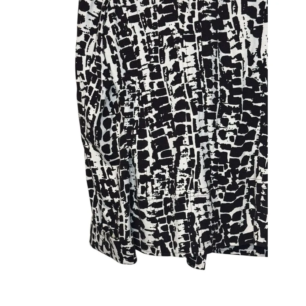 Chico's Women Jacket Zip Front Blazer Moto Giraffe‎ Abstract Long Sleeve Size 1 - Image 8