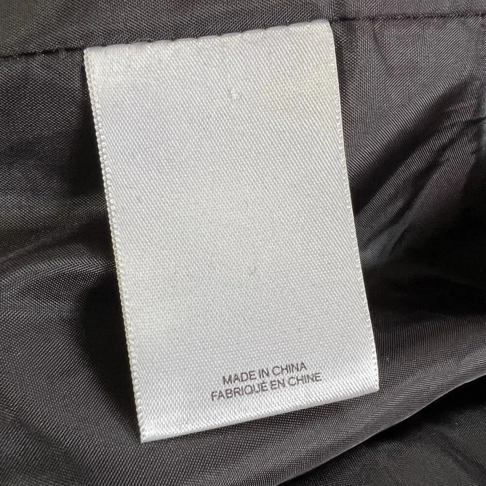 Express Womens Wool Blend Jacket Belted Asymmetrical Zip Trench Coat Black XL - Image 12