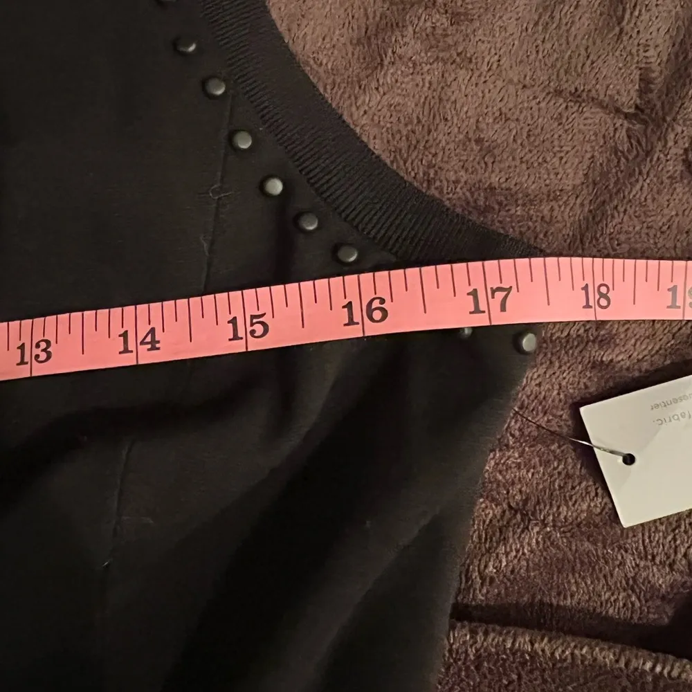 CLASSIQUES ENTIER Nordstrom Black Studded Italian Ponte Knit Skirt Dress 8 NWT - Image 7