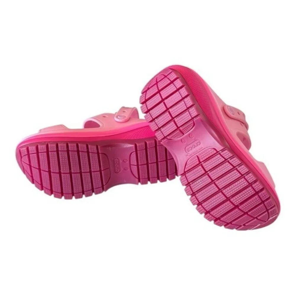 CROCS Mega Crush Sandals Chunky Festival Pink Tweed Size 9 NEW - Image 5