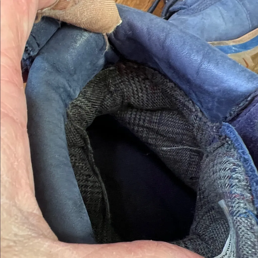 Timberland chunky cabincore womens blue lined suede leather work Boots size 7 - Image 9