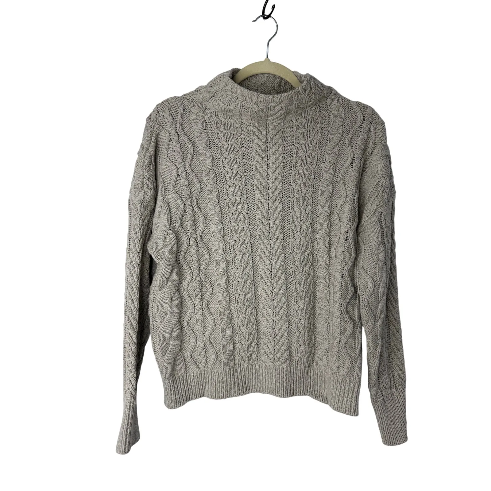 NEW Haven Well Within Cable Knit Sweater Organic Cotton Gray Size M Sustainable Size M - Image 2