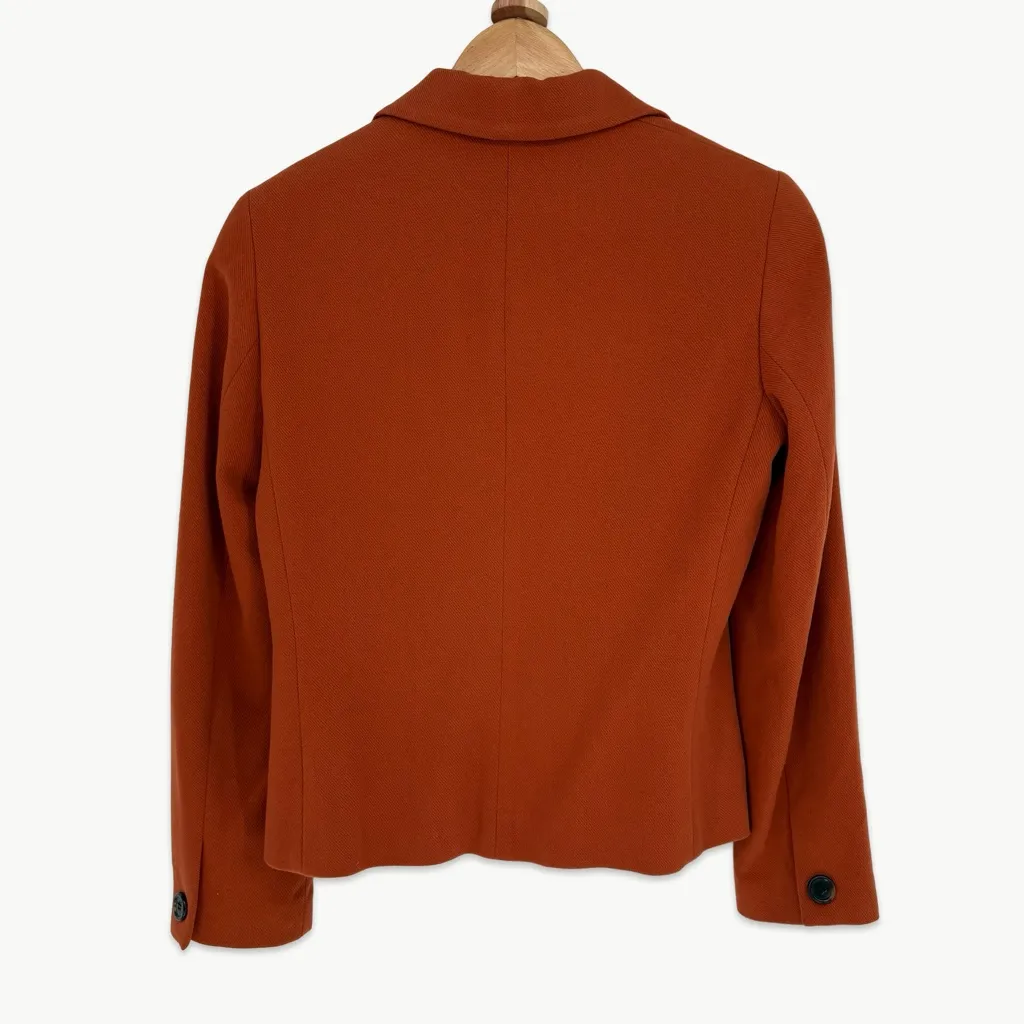 Vintage 90s Ann Taylor Wool Cashmere Blend Lined Blazer | 6 | Burnt Orange - Image 3