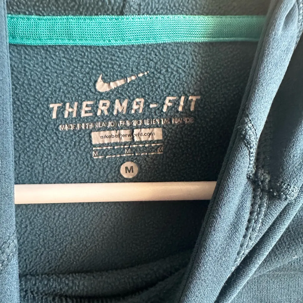 Nike Men's Dark Teal Hoodie - Image 6