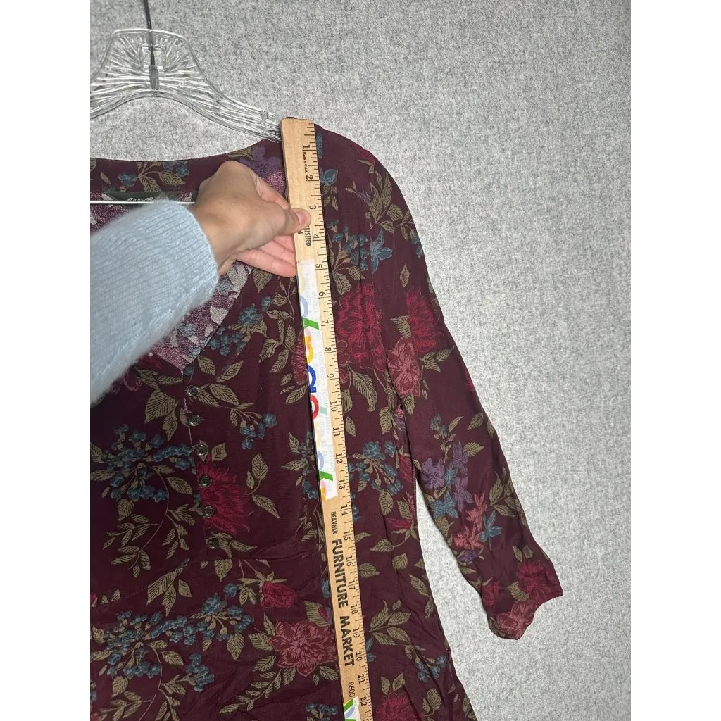 Vintage Eddie Bauer Medium Tall Womens Floral Maxi Dress Cottagecore Grunge - Image 13