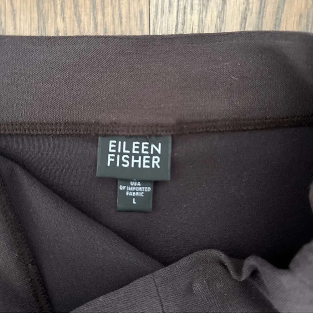 Eileen Fisher Lightweight Viscose Knit Jersey Midi Pencil Skirt in Brown Large - Image 5