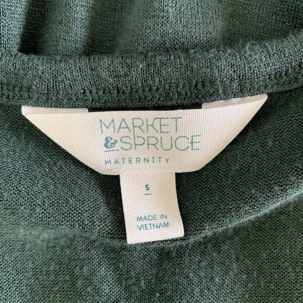 Market and Spruce Maternity Top Small Green Short Sleeve Casual Stretch - Image 4