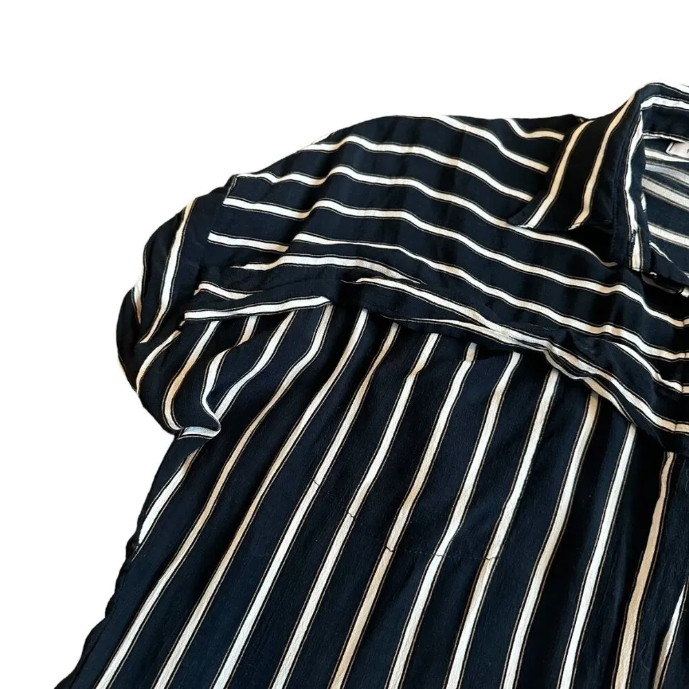 Faithfull The Brand Black White Striped Romper Shorts One Piece Size XS Women's - Image 3