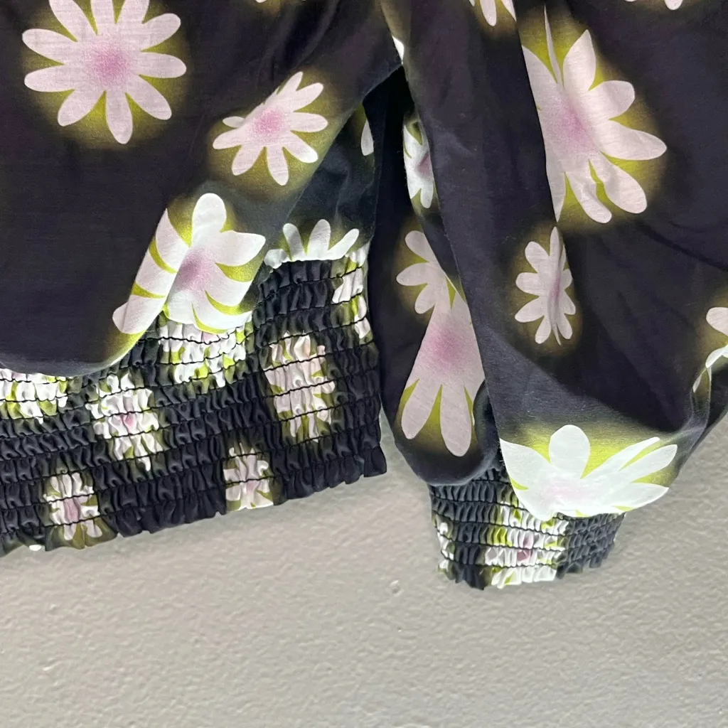 Nicole Miller NWT Hazy Daisy Cotton Sweetheart Crop Top Puff Sleeve Women’s Sz P - Image 6