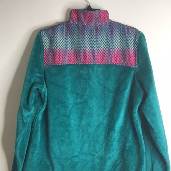 Fila sport y2k  teal fleece with neon shoulder design size large retro - Image 11