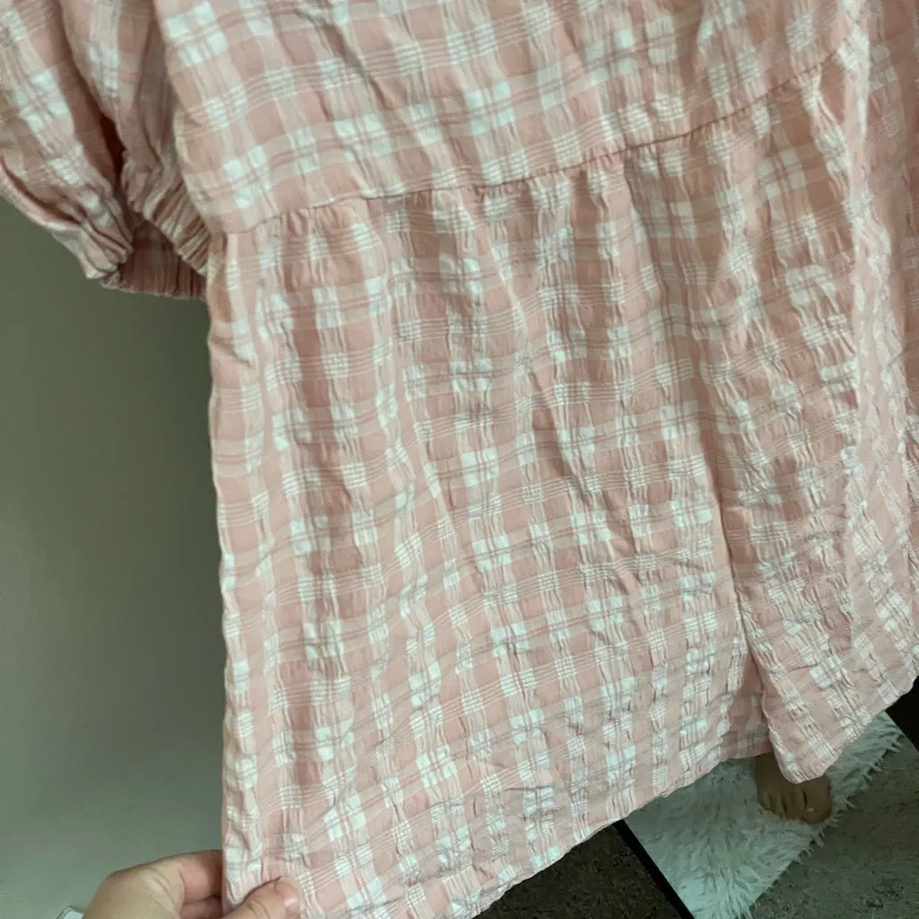 Topshop Pink Plaid Women's Romper - Image 2