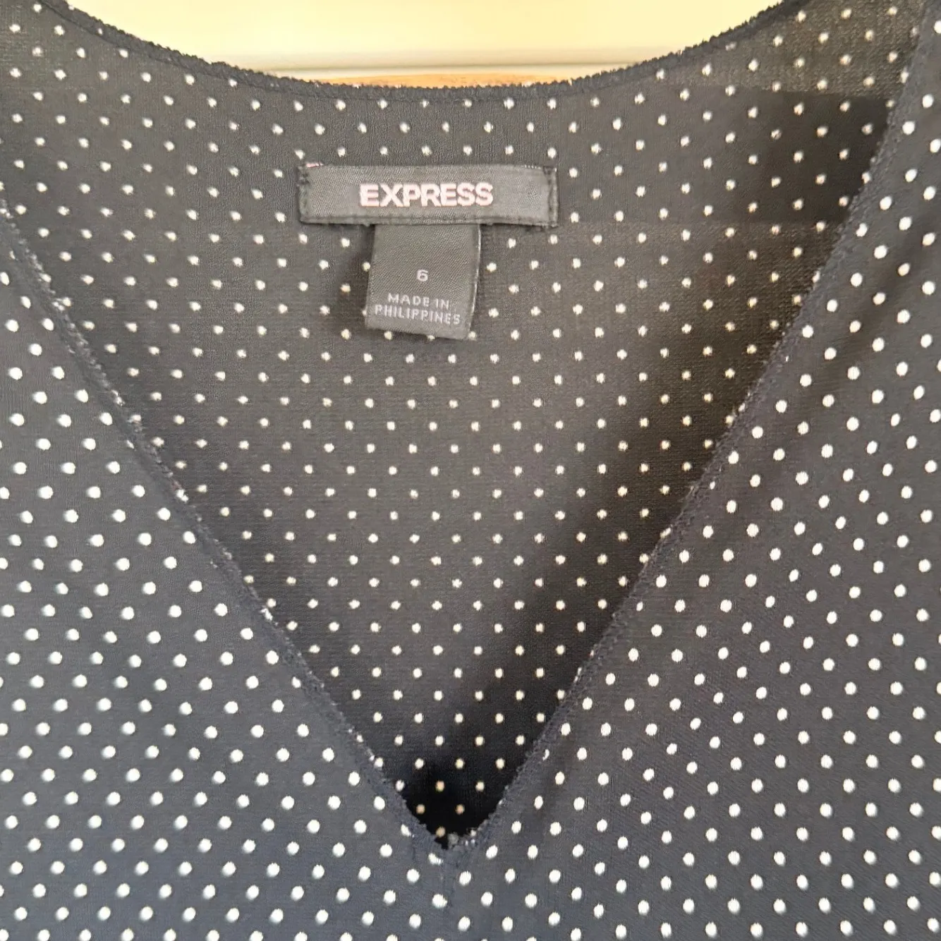 Express Black and White Polka Dot Sleeveless Sheath Dress Size 6 - Image 3