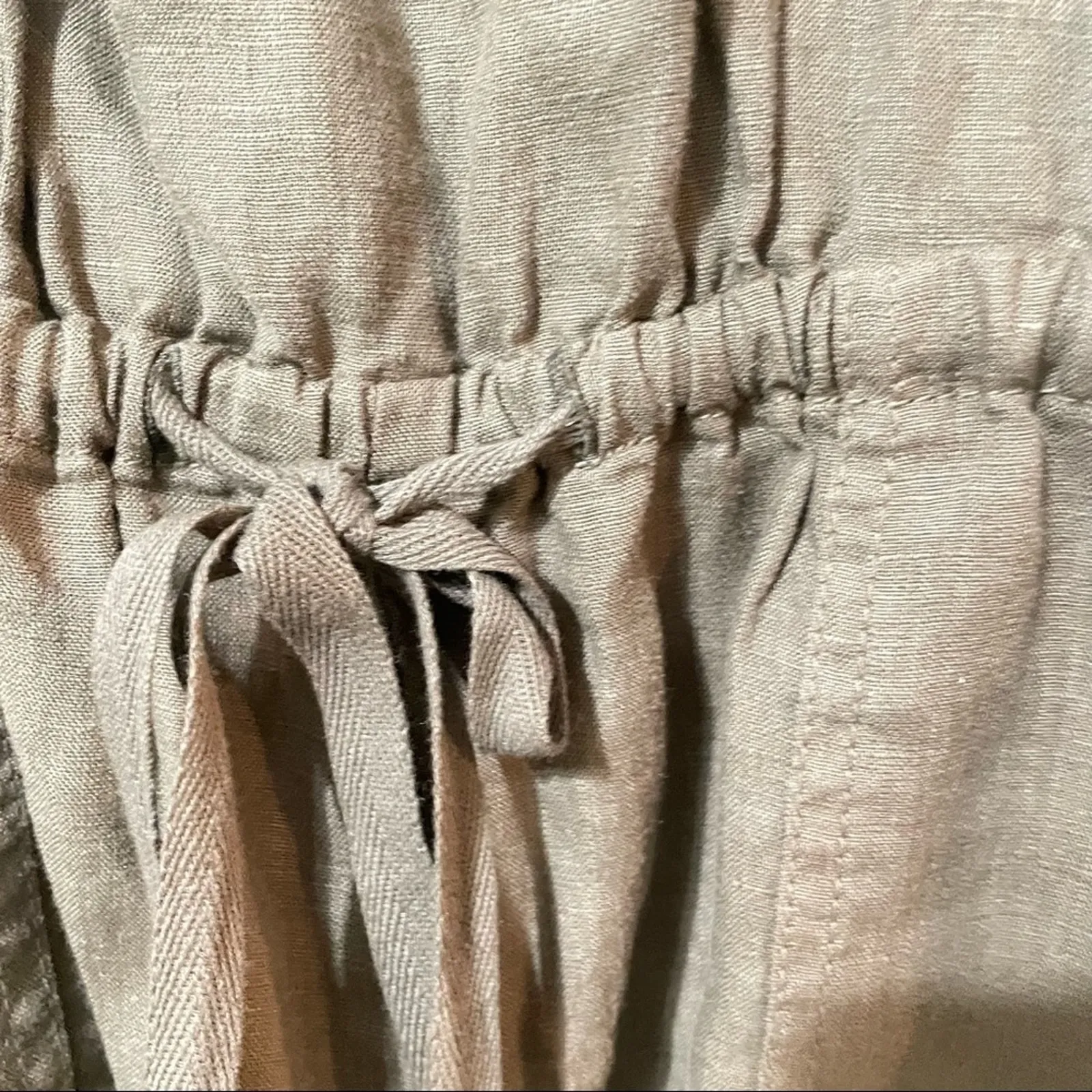 Joie Green Linen Sleeveless Casual Cargo Romper S One Peice Womens Beachy Summer - Image 9