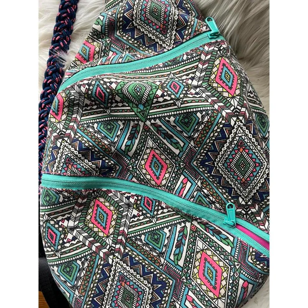 SLOPE Stylish Sling Bag with Vibrant Tribal Design Gray - Image 4