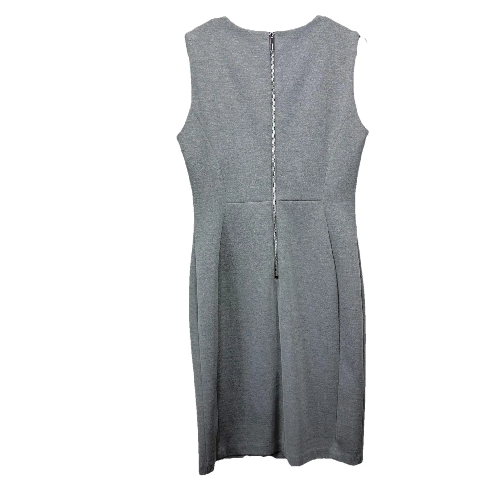 Calvin Klein Heather Gray Scuba Knit Sleeveless Stretch‎ Sheath Dress Size 10 - Image 5