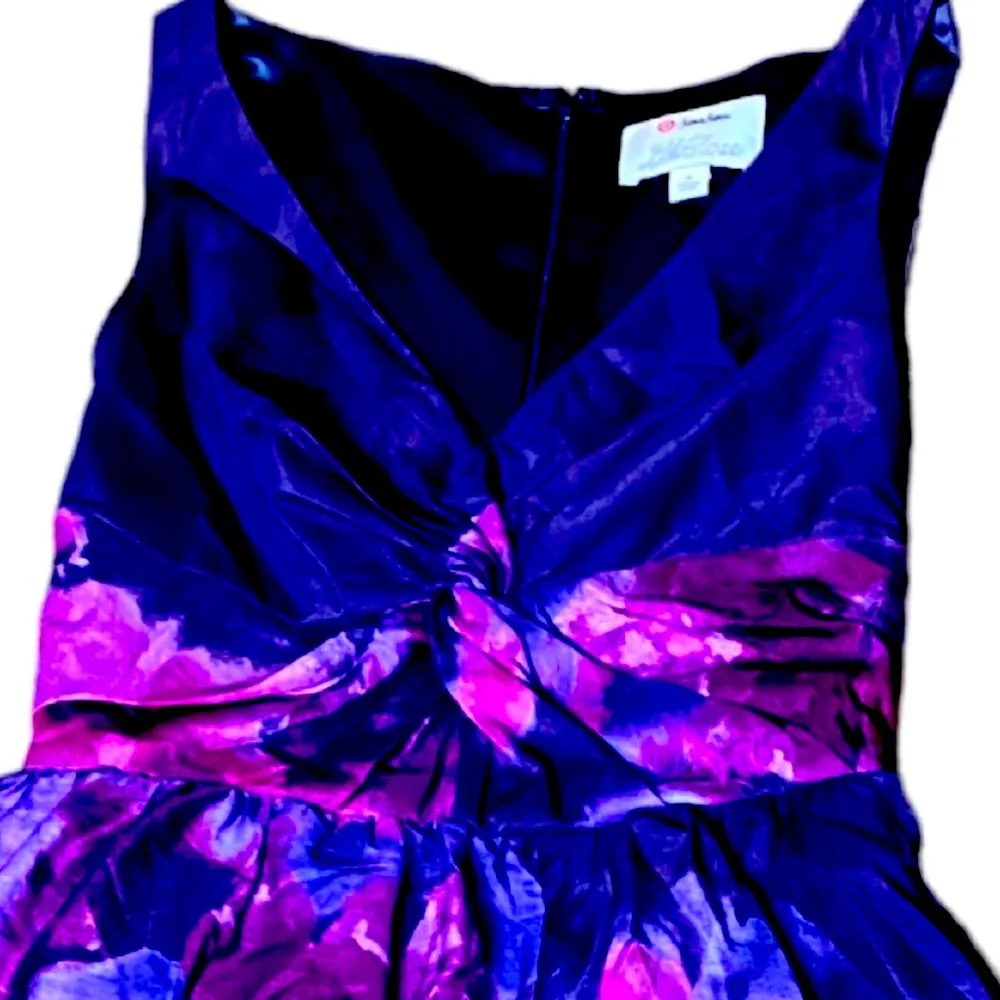 Lela Rose Purple Watercolor High Low Fit and Flare Cocktail Dress size 4 - Image 8