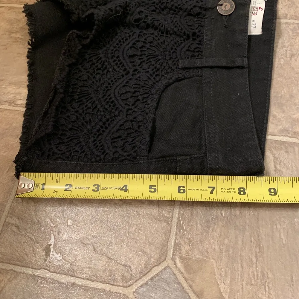 NWOT Black Hollister shorts w/ lace crochet front - Image 5
