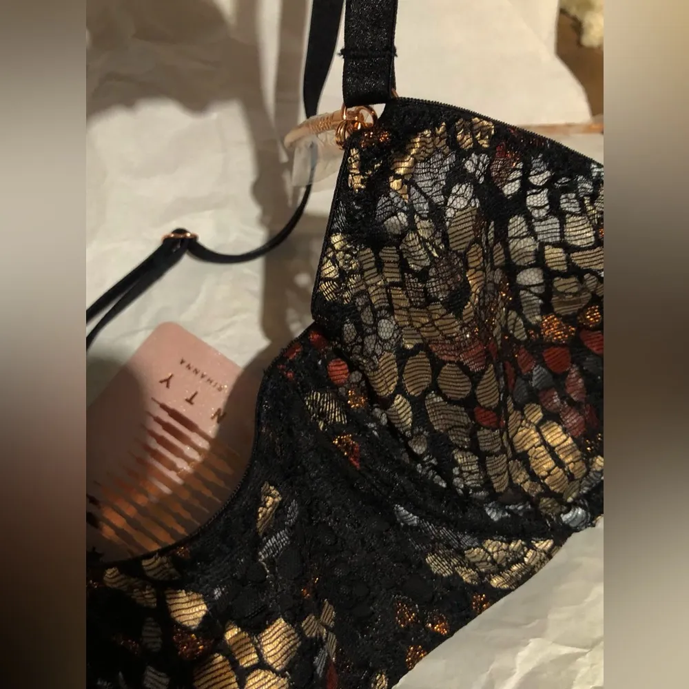 SAVAGE X FENTY Demi Bra Cold-Hearted Snake Lace w/Chain NWT! - Image 11