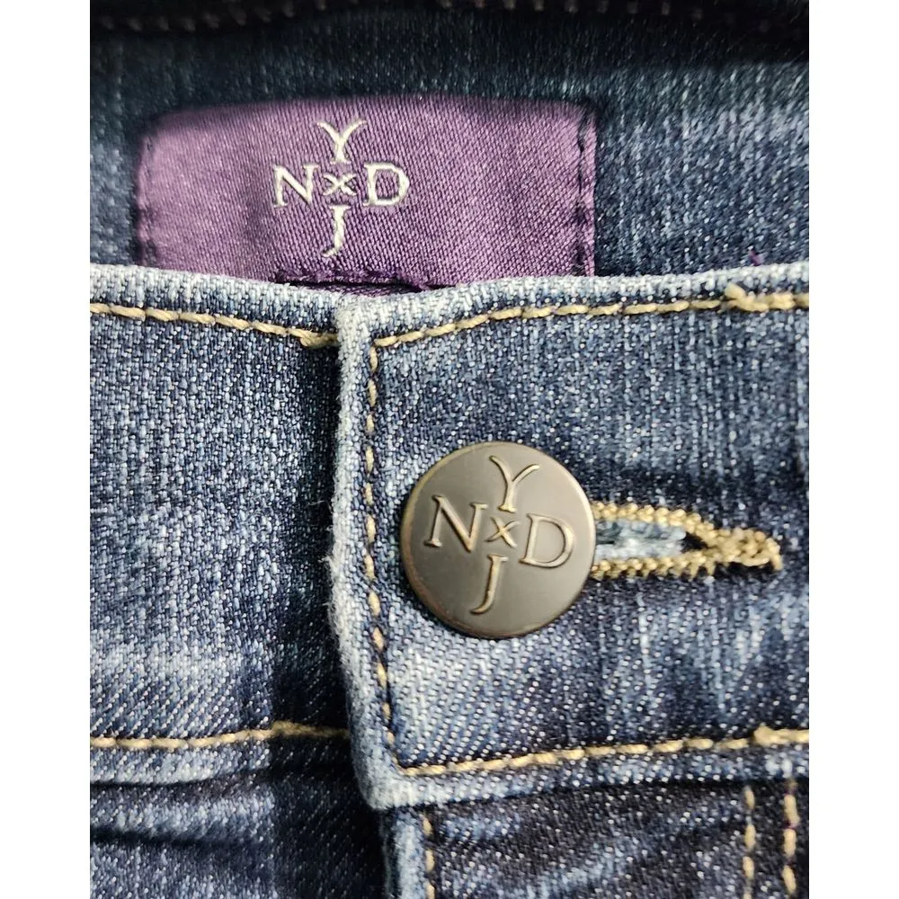 NYDJ Crop Jeans Dark Wash Lift‎ Tuck Technology Denim Blue Size 8 - Image 3