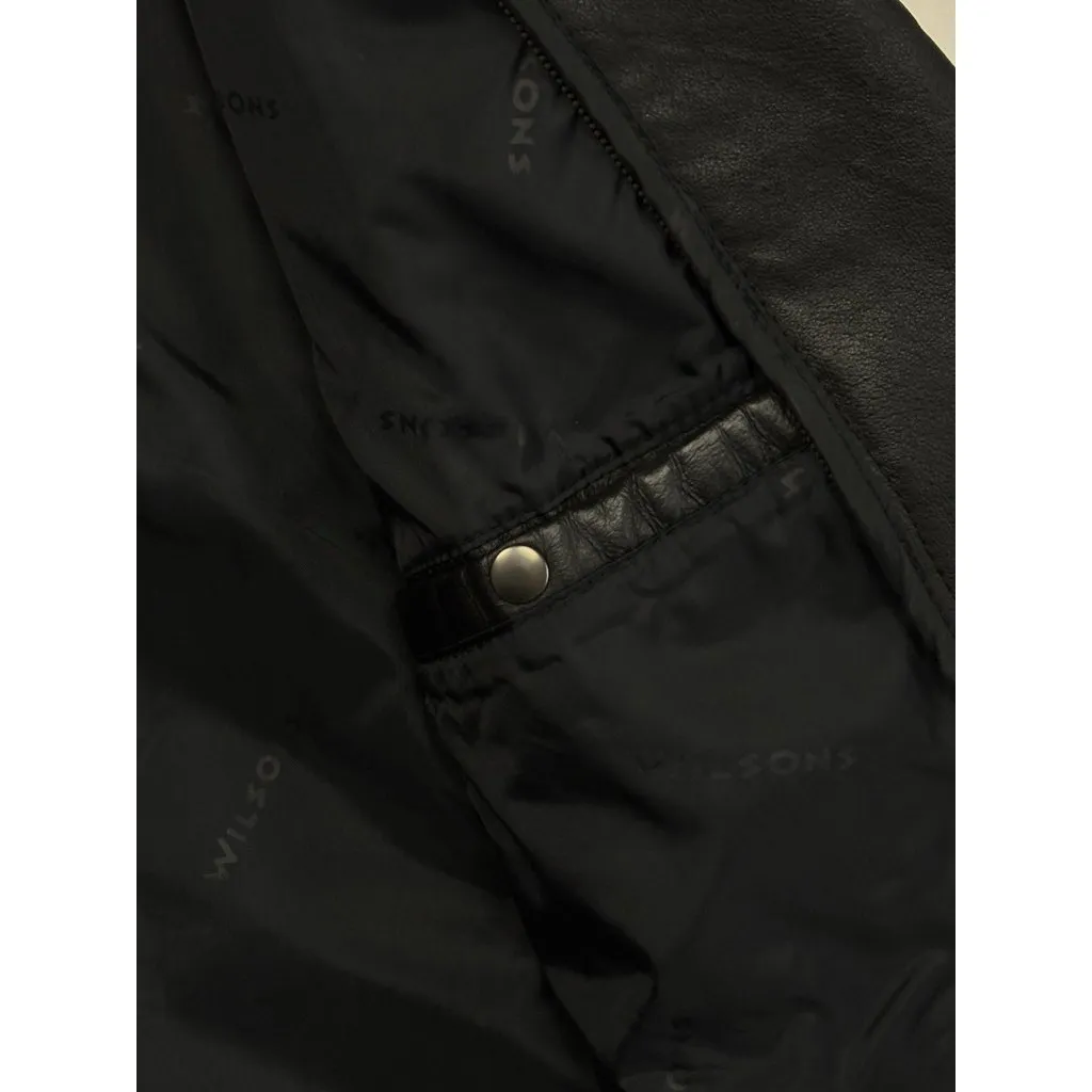 *Vintage 80's Leather Jacket Womens Size M Black Trench Whimsigoth Witchy Grunge - Image 9