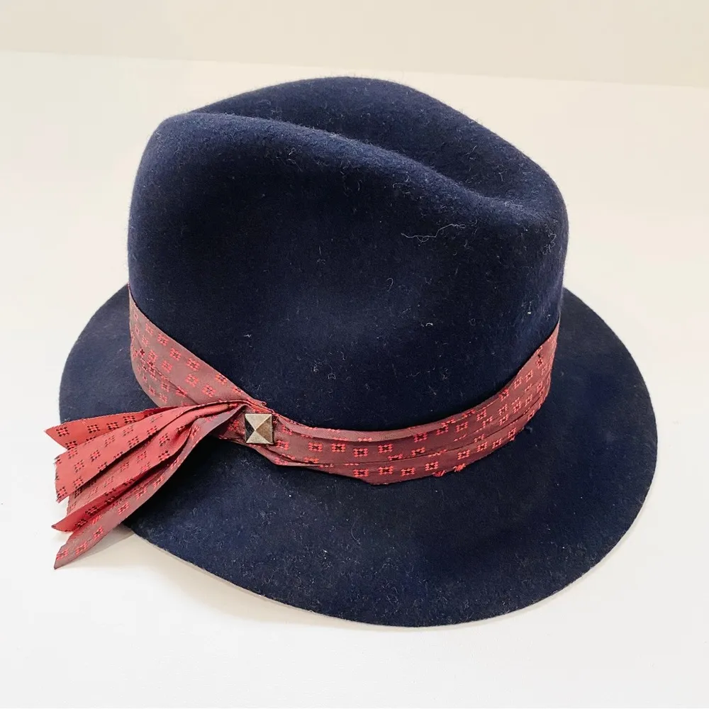 Hat Attack 100% wool felt hat with band Blue - Image 4