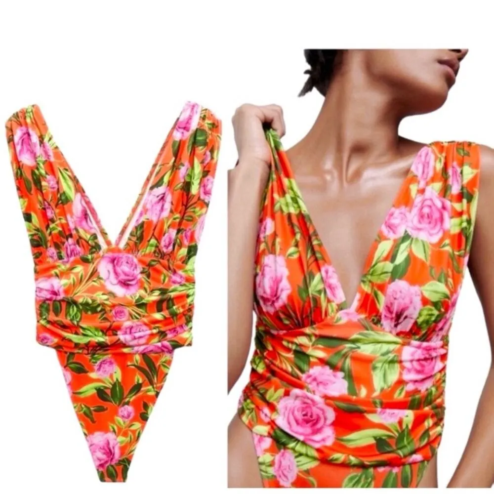 Zara Size Large Floral body suit - Image 5