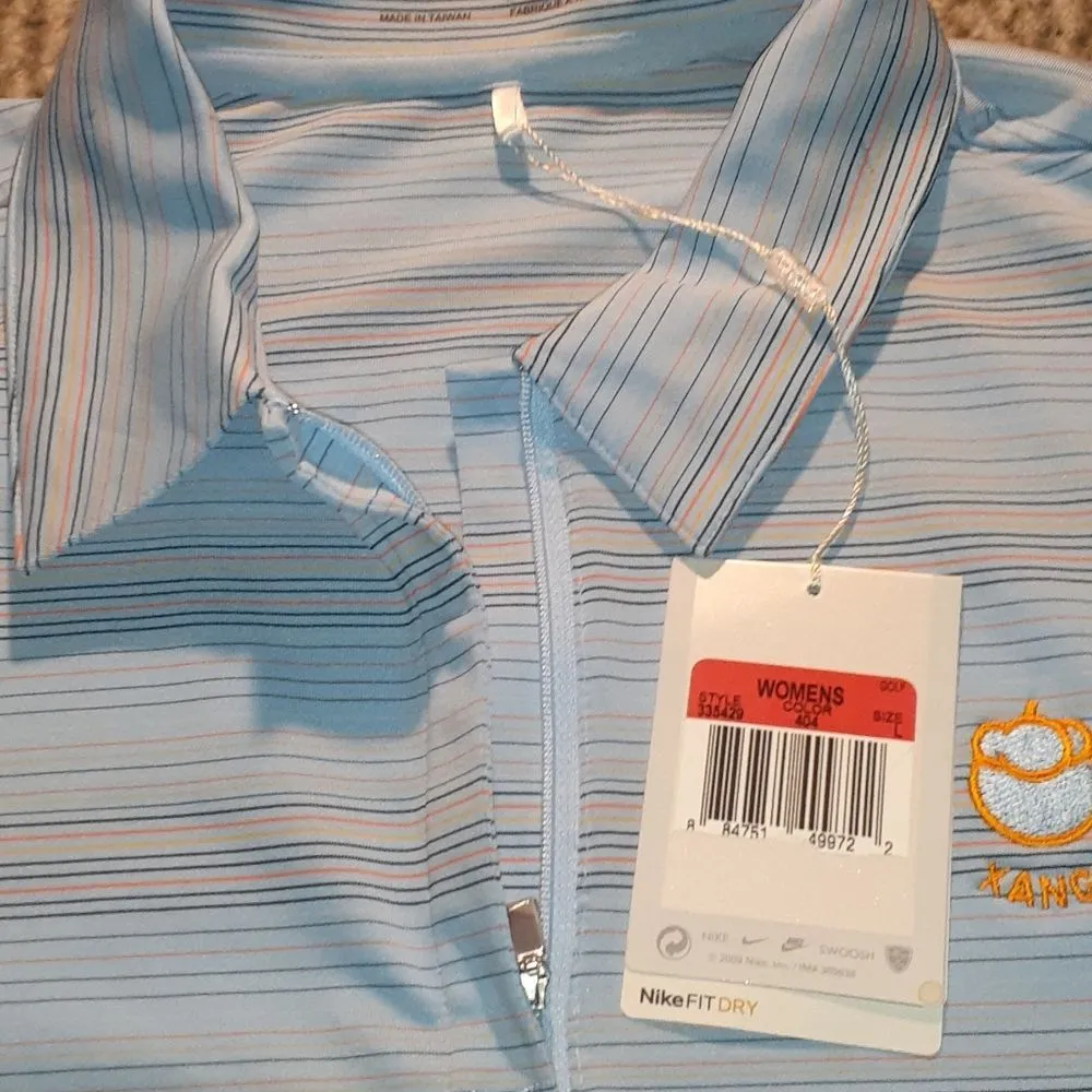 Nike Golf XANGO Striped Zipper Polo SIZE L - Image 2