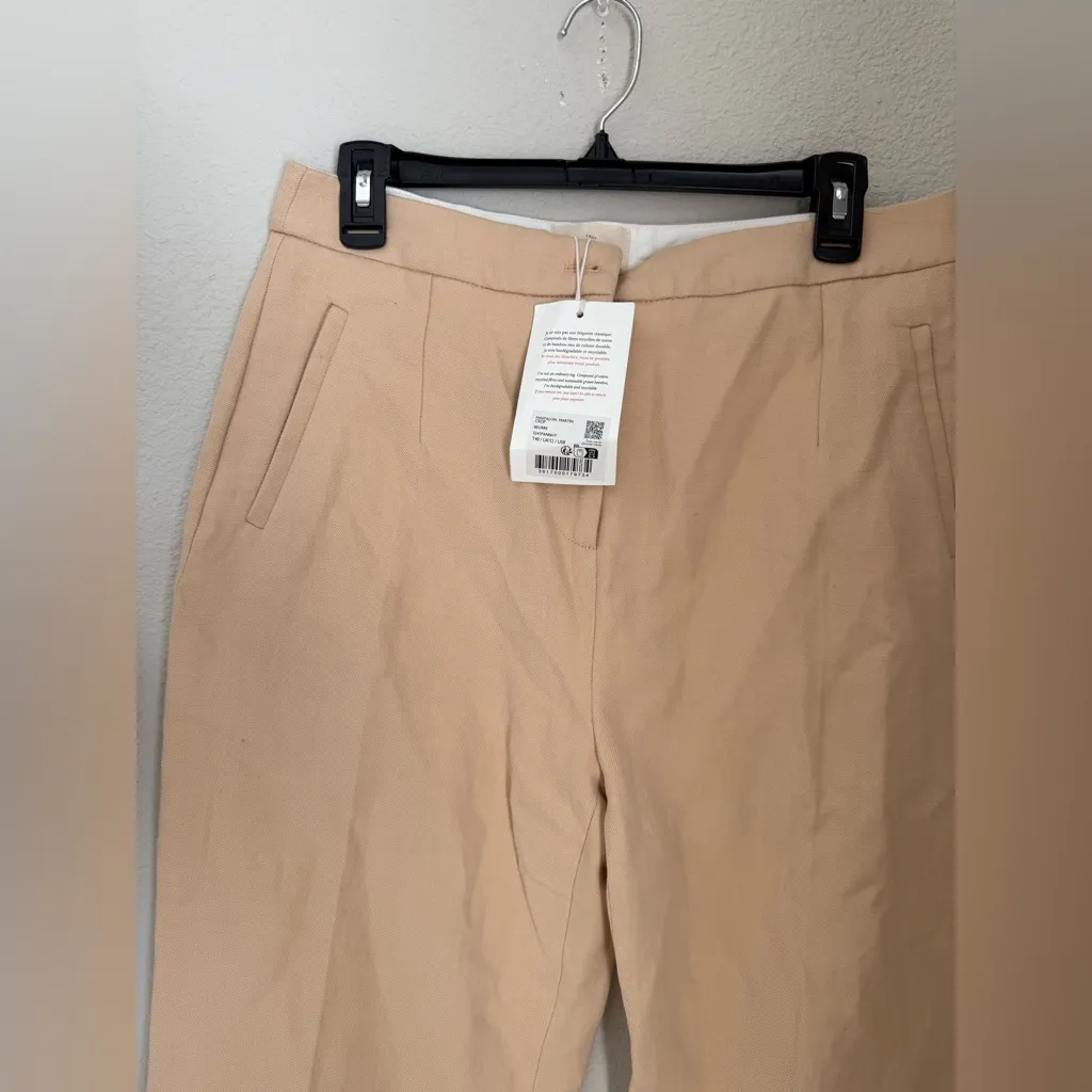 Sezane Pantalon Martin Crop Trousers Beurre, Size 40/8 - Image 2