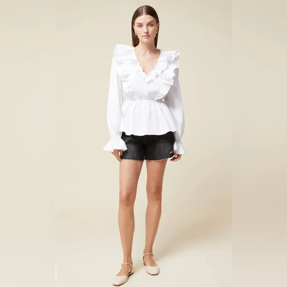 Rachel Parcell ‎ Poplin Blouse  White  Size M - Image 3