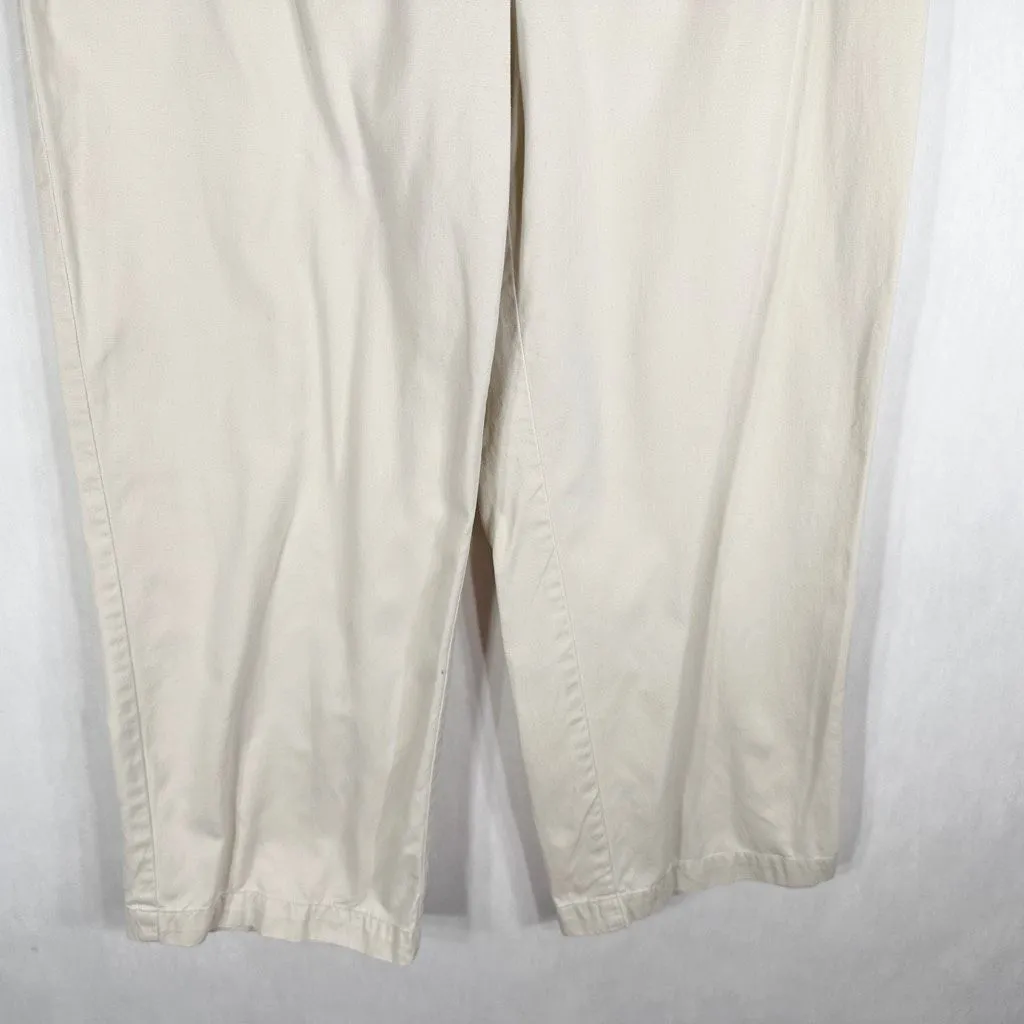 Sigrid Olsen So Blue Size 4 Capri Pants Cream Trouser Pockets Cotton 1645 - Image 4