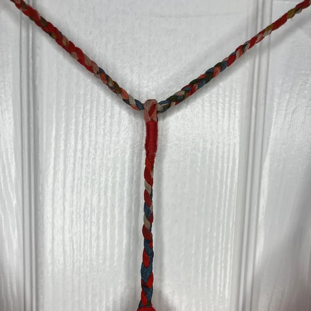 Abercrombie & Fitch Floral Fitted Waist Rope Spaghetti Strap Beaded Tank Top. - Image 2