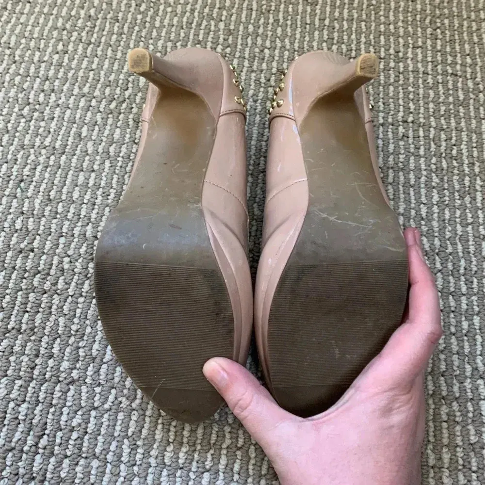 Steve Madden Gold Studded Heels - Image 5