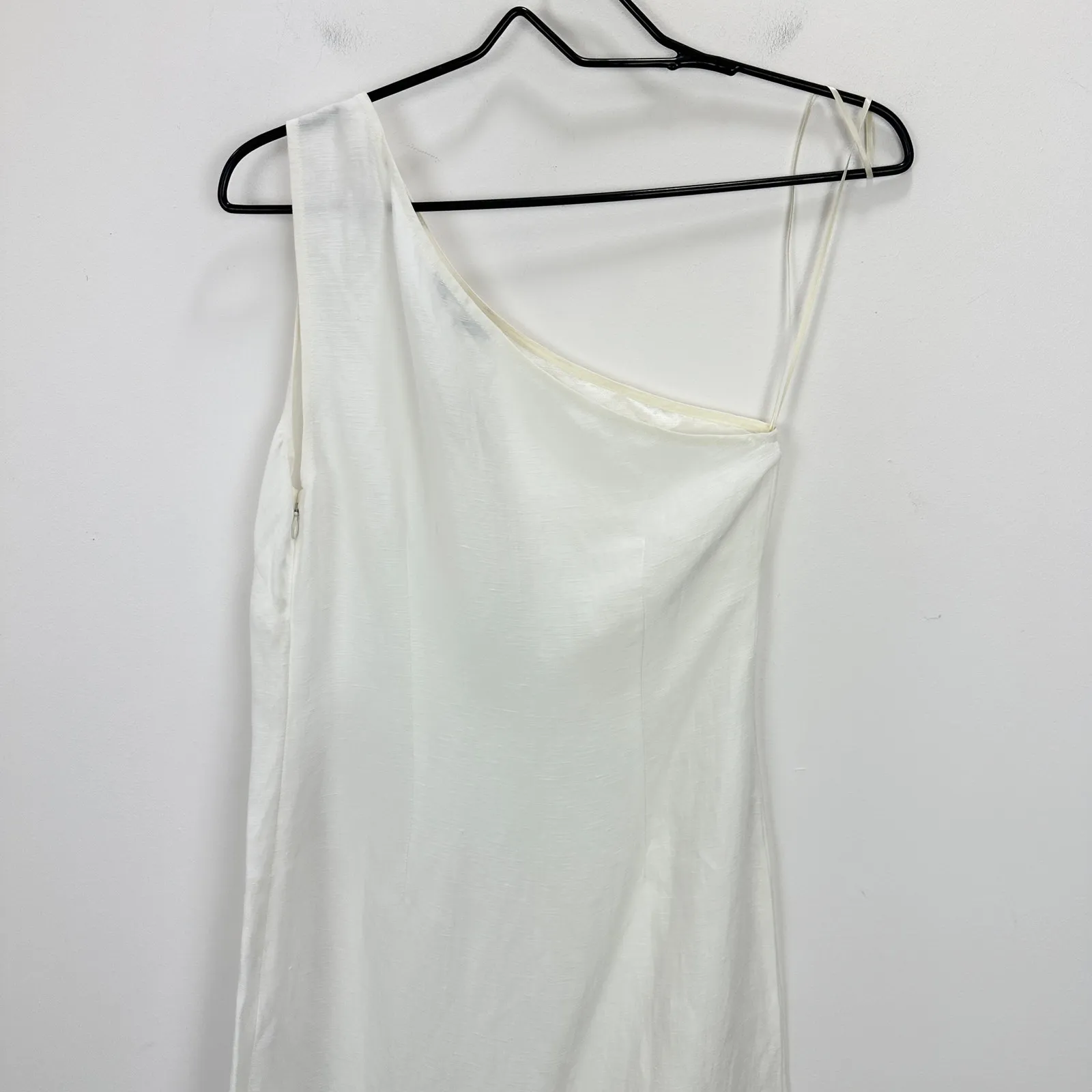 Madewell One Shoulder Midi Dress Linen Blend Lighthouse Minimalist US 6 NWT - Image 12