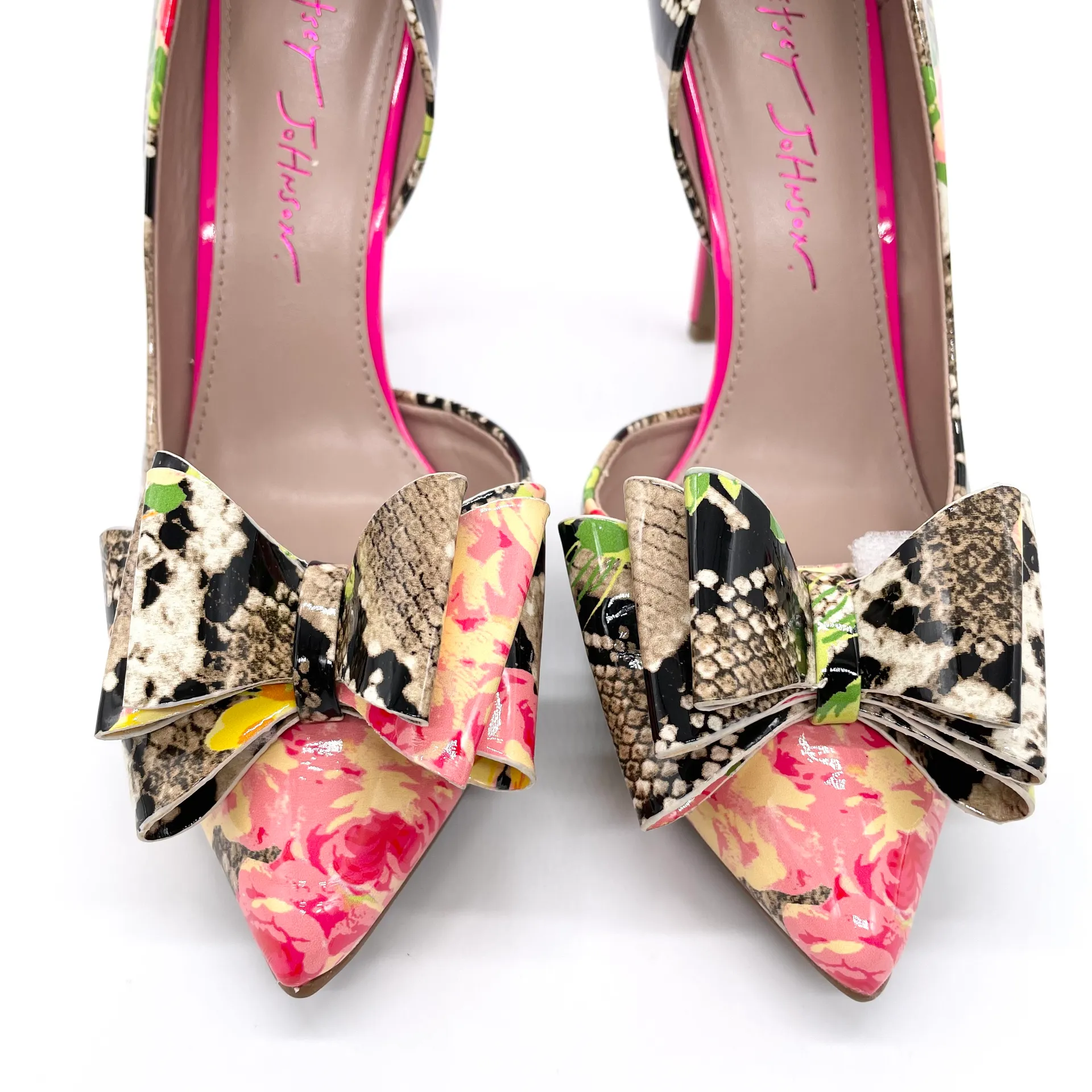 Women's Prince D'Orsay Floral Snake Print Bow Pump - Image 7