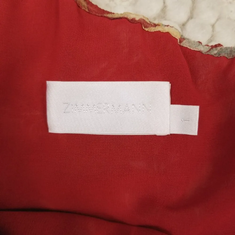 Zimmermann Corsair Iris Playsuit Washed Iris Red Sz 1 (Small) - Image 6