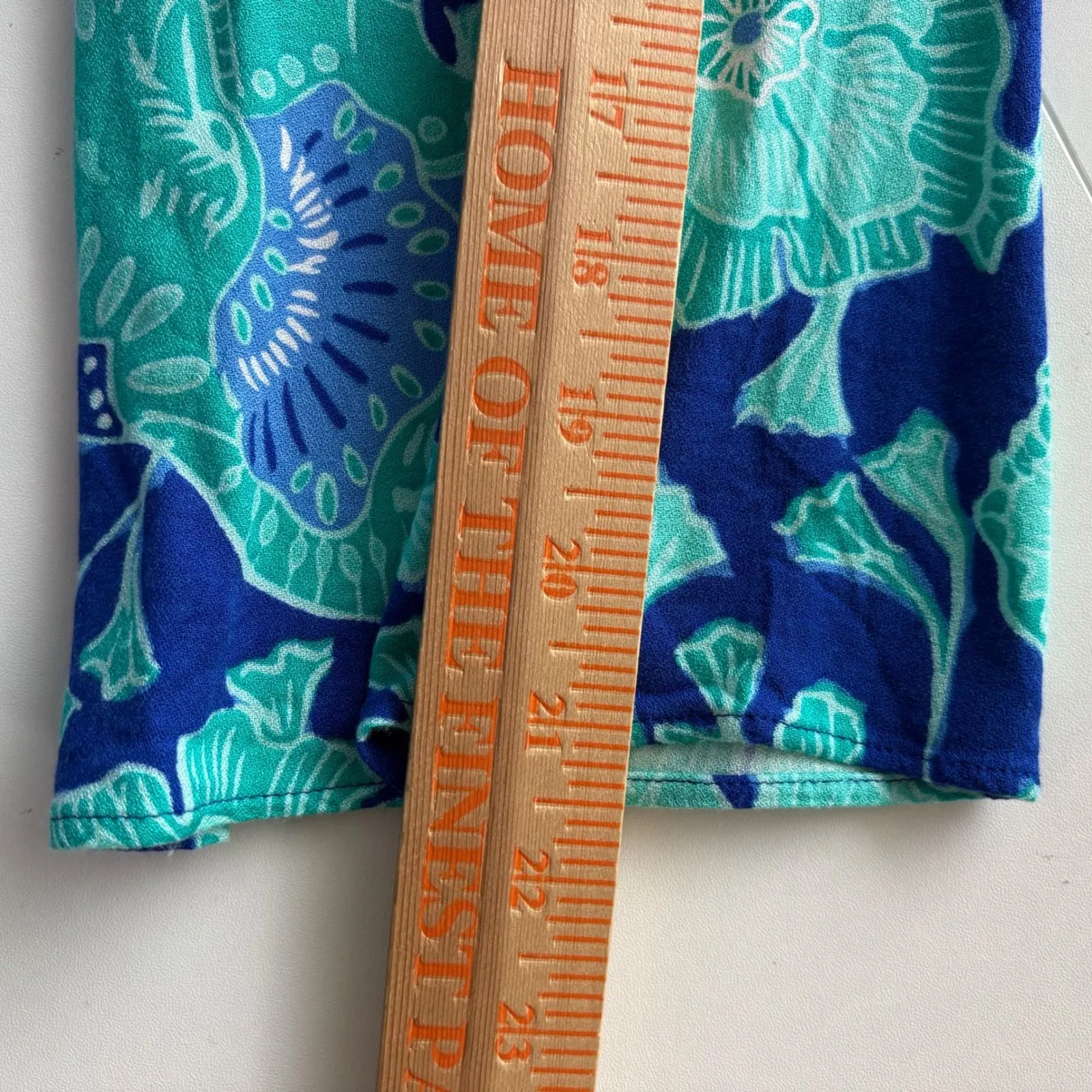 Lilly Pulitzer Tunic Dress Blue Green Floral Embroidery Zipper Women's Size 6 - Image 8