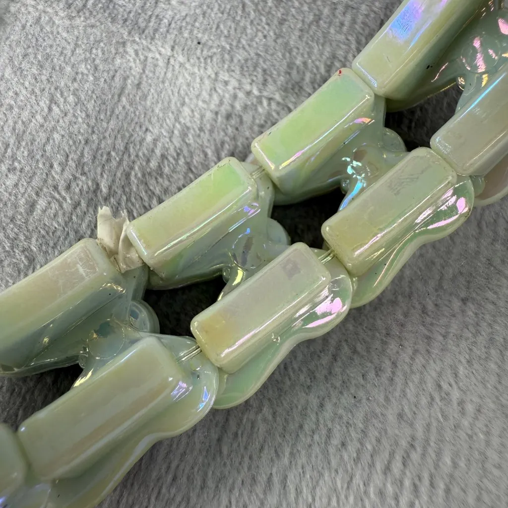 Butterfly Shape Beaded Bracelet Double Hole Beads Iridescent Stretch Adjustable - Image 12