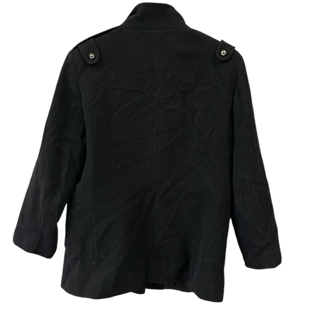 Wool And Cashmere Vintage Larry Levine 3 Quarter Sleeve Peacoat Size 10 Medium - Image 3