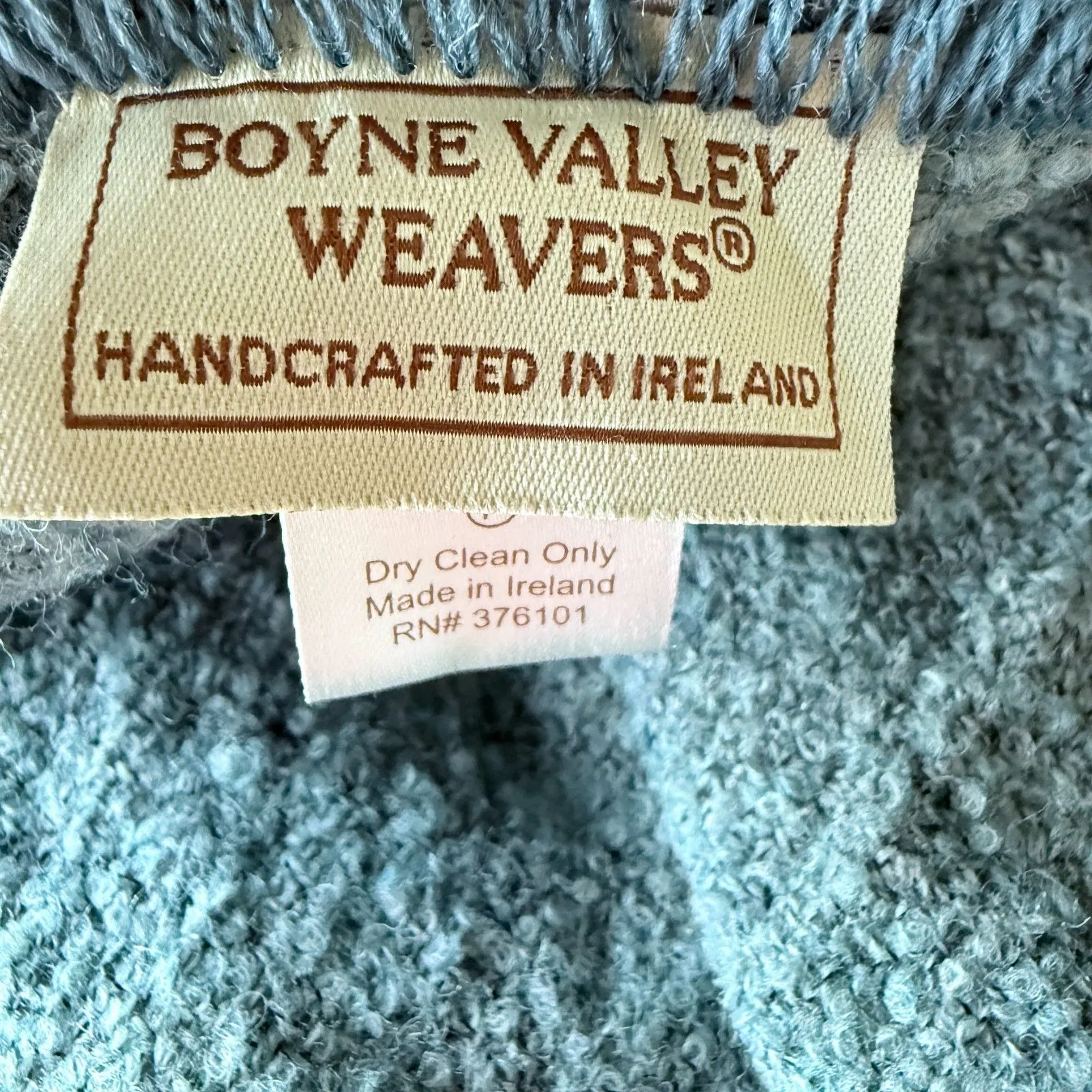 Boyne Valley Weavers Made in Ireland Plaid Wrap Shawl Cape Wool Blend Woven Blue Size undefined - Image 3
