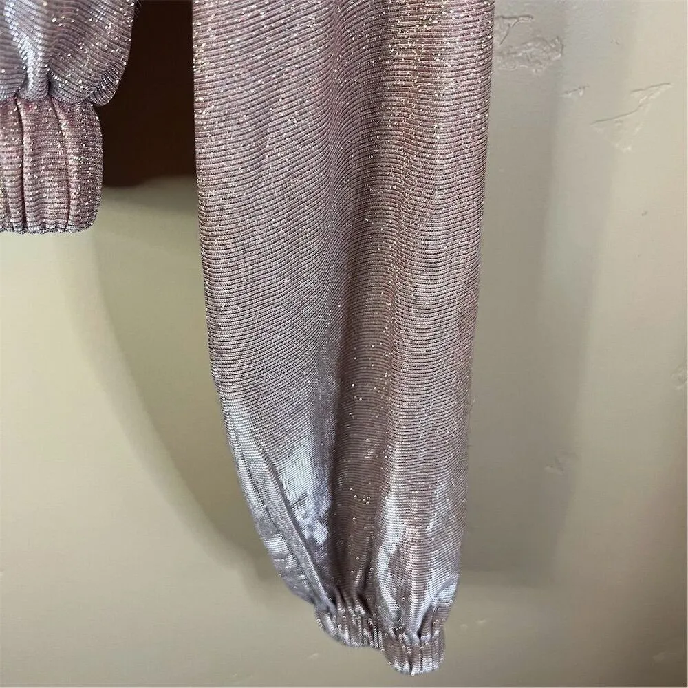 superdown Revolve  Brianna Metallic‎ Jacket in Rose Gold Women's Size Medium - Image 4