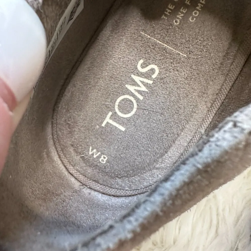 Toms Shaye Low Loafer Shoes Women's US 8W Taupe Suede Classic Slip-On 10014593 - Image 6