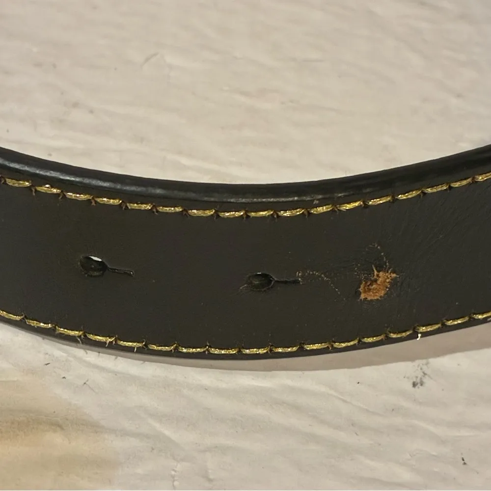 Betsey Johnson Brown Leather Belt Large Floral Buckle Boho Festival Statement - Image 4
