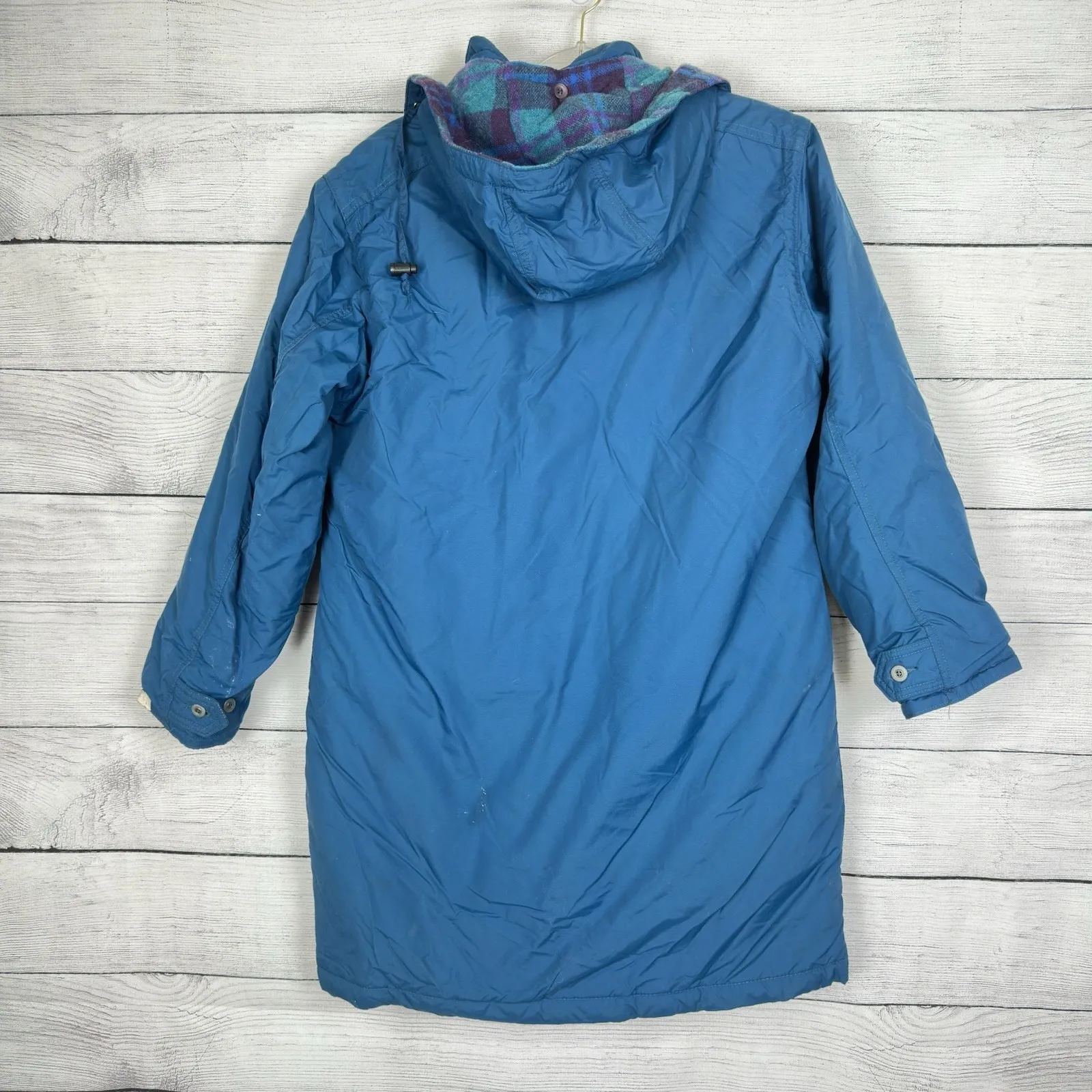 Vtg LL Bean 90s Jacket Womens Large Parka Coat‎ Fleece Lined Ski Outdoors Winter Blue - Image 7