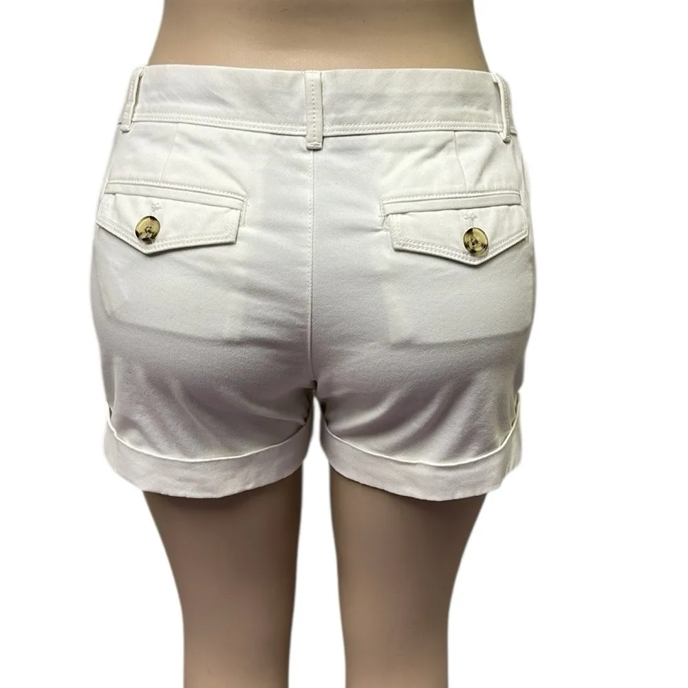 Banana Republic City Chino White Cotton Stretch Cuffed 4 Pocket Short 4 Petite - Image 8