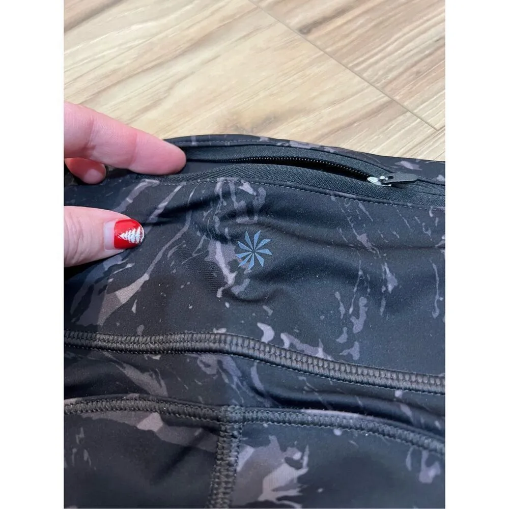 Athleta Velocity Stash Pocket Black Marbled 7/8 Legging sz XS - Image 8