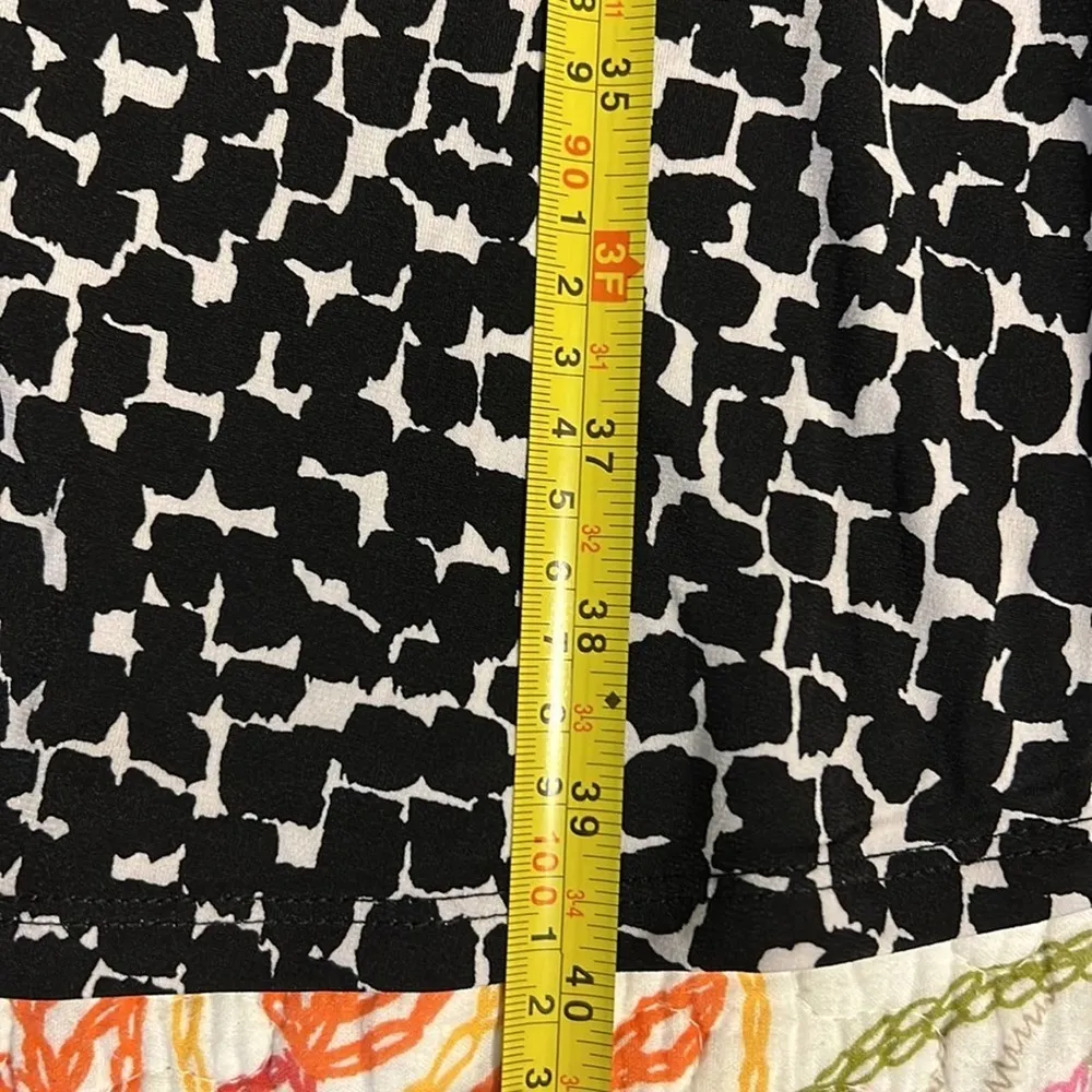 BCBG MaxAzria medium high low wrap dress black combo spotted design open front - Image 7