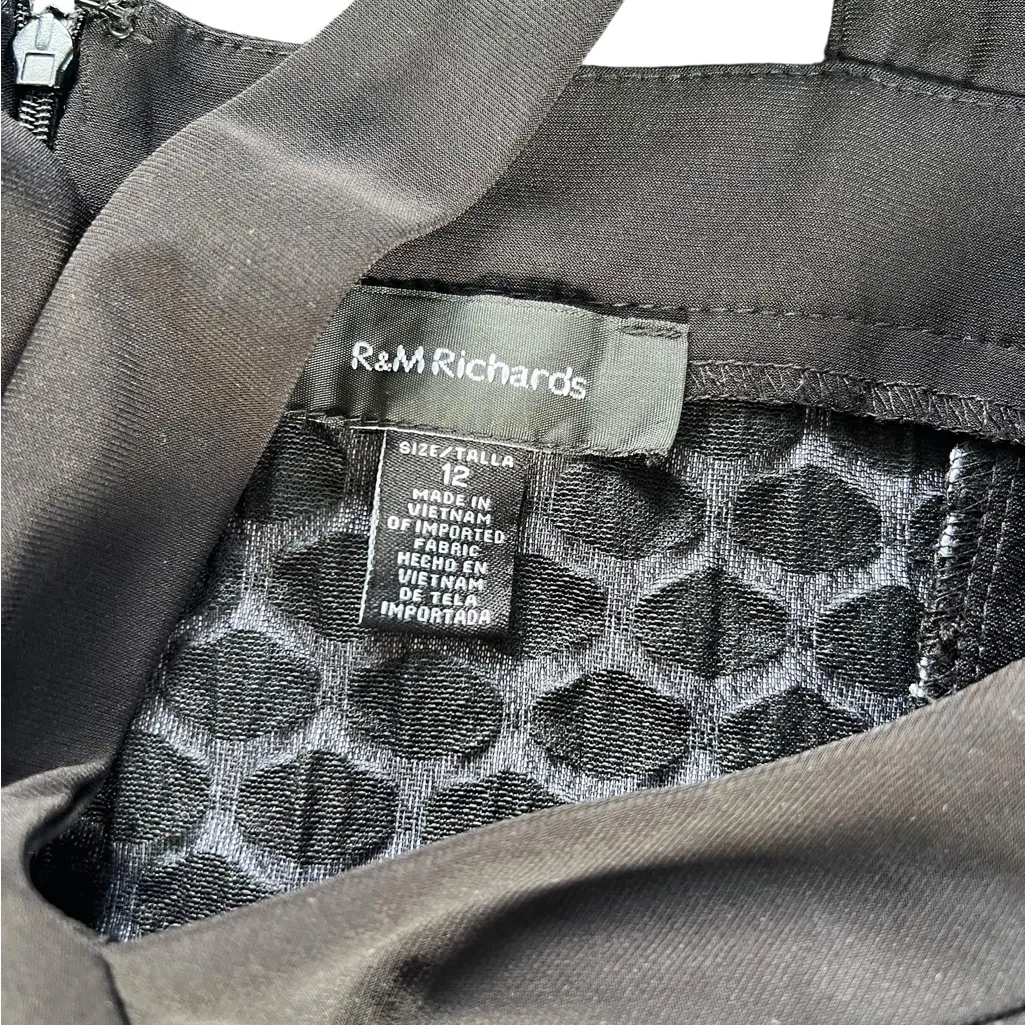 R&M Richards Black and White Wave Pattern Midi Dress - Image 2